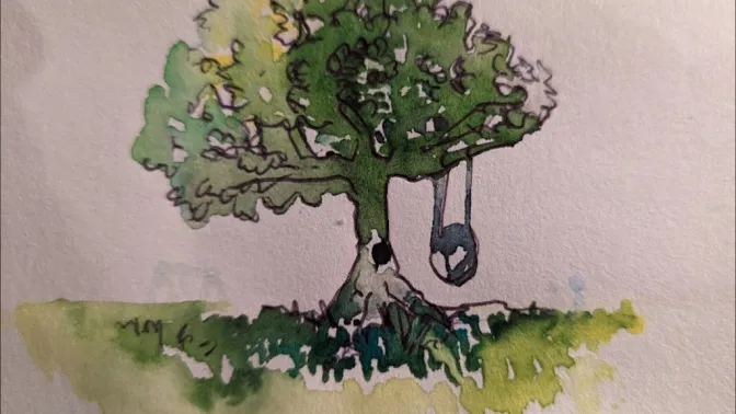 Watercolor of a tree